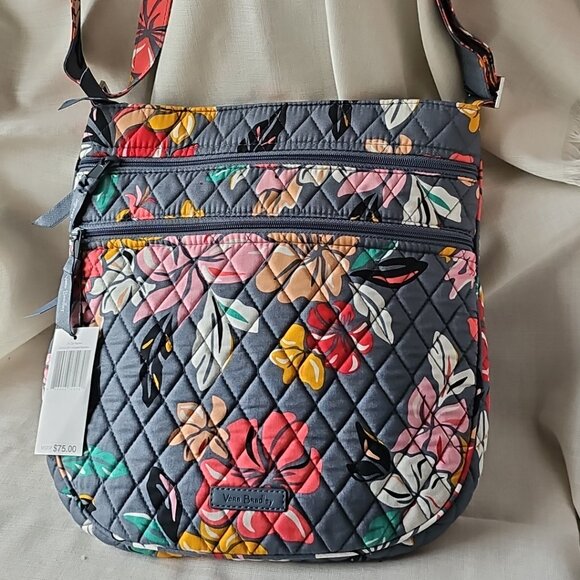 New Vera Bradley in retired COASTAL PARADISE TRIO ZIP Hipster Cross-body bag - Picture 1 of 5